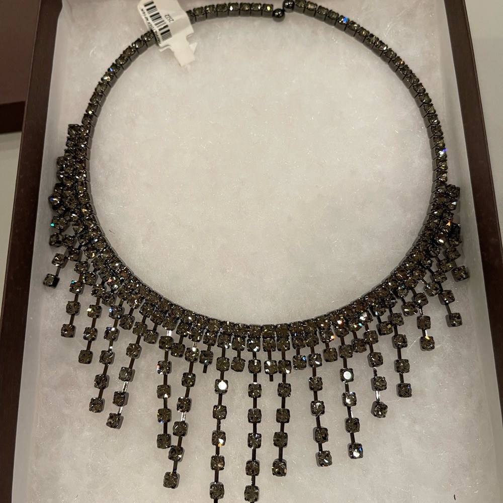 Graduate black crystal  choker necklace.